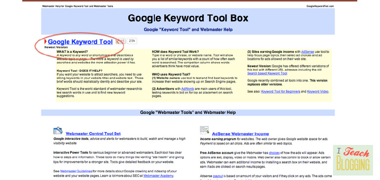 How to use Google Keyword Planner Tool Step 1