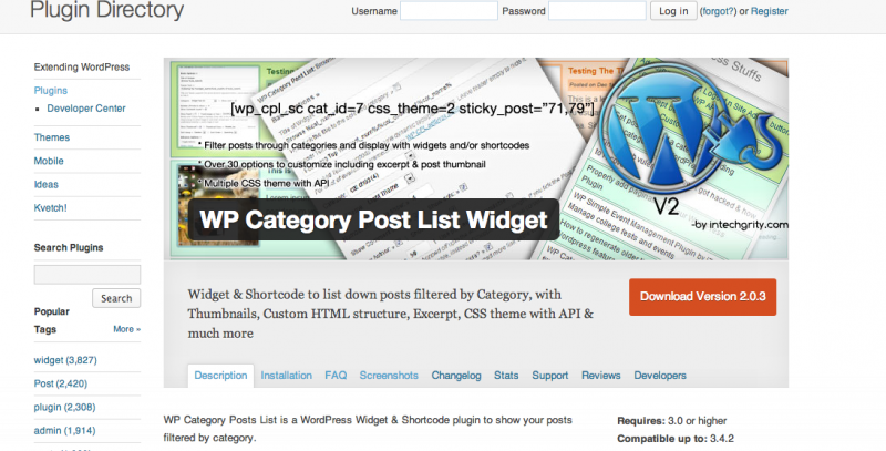 WordPress plugin to create a list of post on one page.
