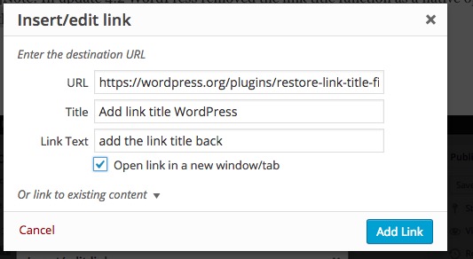 Plugin to Add link title WordPress