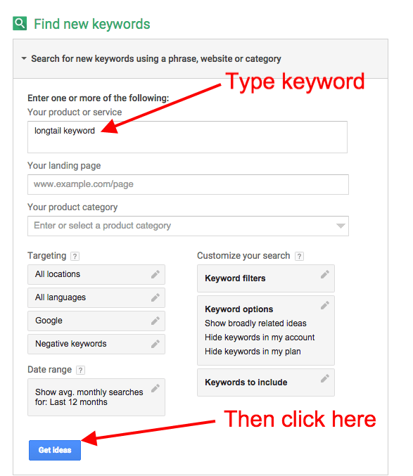 tips on using the Adwords tool