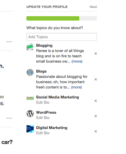 Quora save a topic