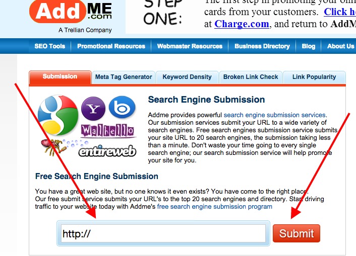 AddMe Website Submission