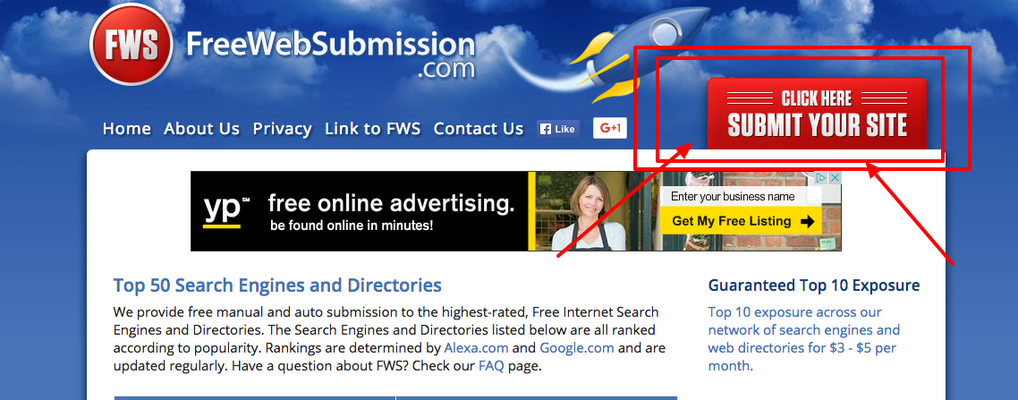 Submit your site for indexing for free