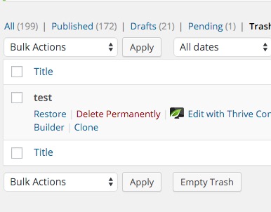 Delete WordPress blog posts
