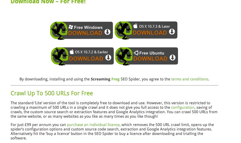 Download screaming frog
