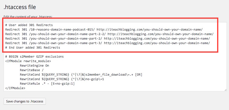 Yoast htaccess-301-redirect